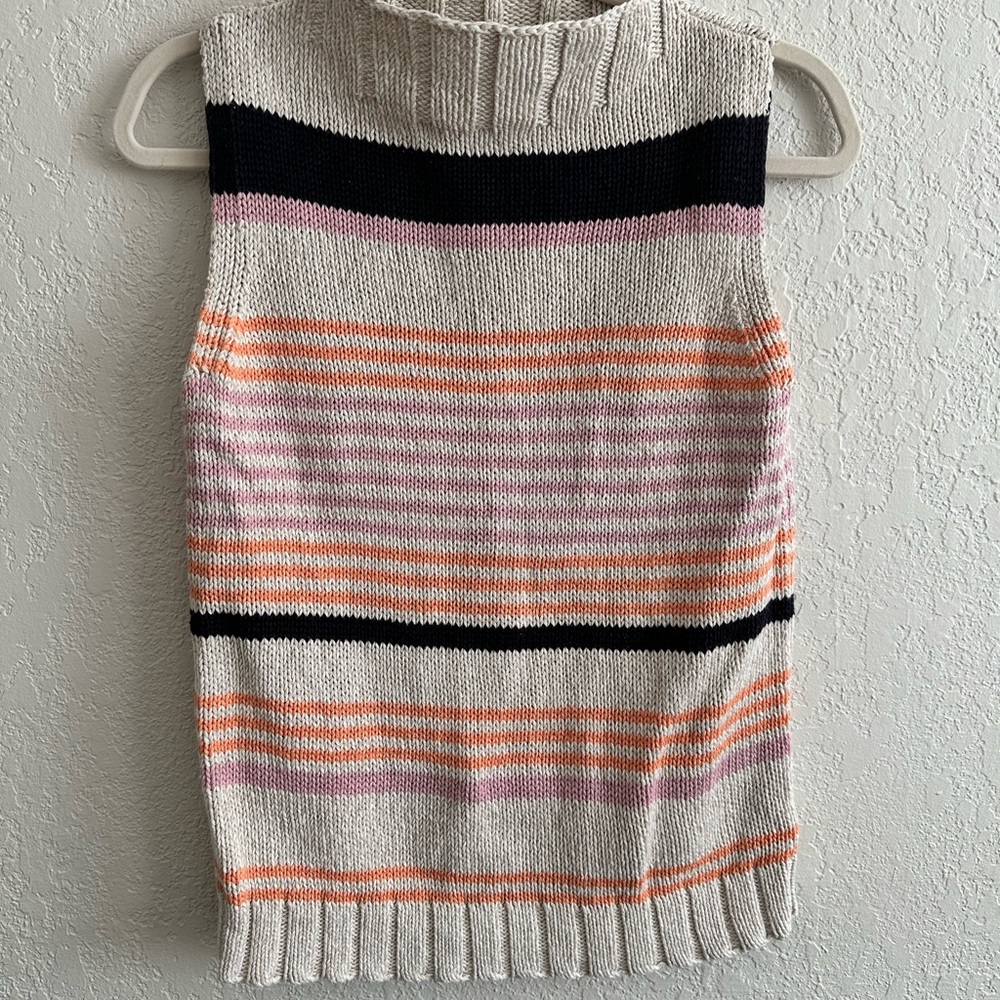 Evan Picone Cream and blue Knit Sweater